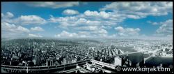 NEW YORK MANHATTAN PANORAMA FROM THE WTC ROOFTOP 1991